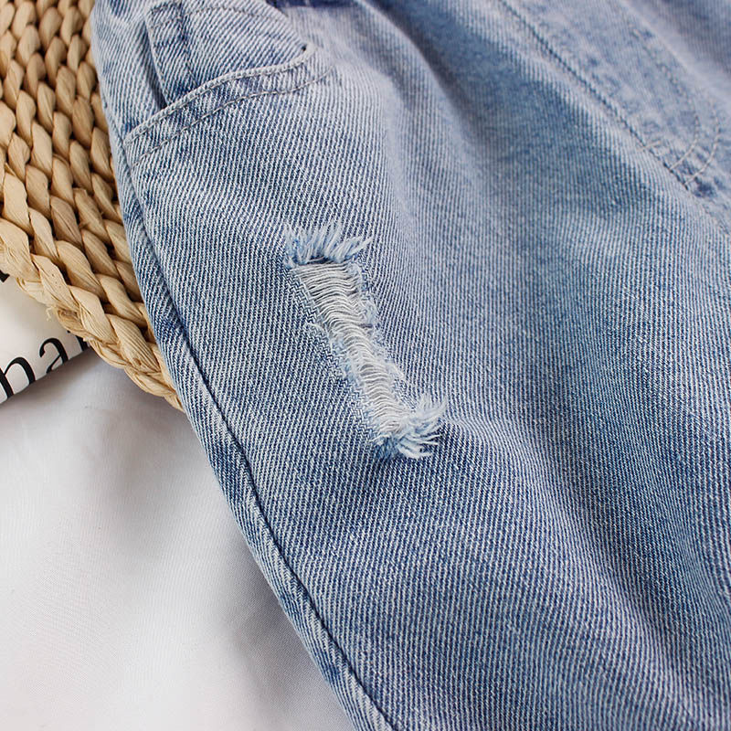 Ropa infantil, bebé, jeans para niños, primavera de 2026 para niños y niñas de 1 a 7 años de edad, jeans holgados, agujeros de aire extranjero