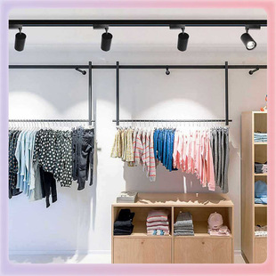◇ Track Light Led Clothing Store Spotlight Commercial Ultra-Bright Warm Light Surface-Mounted Cob Ceiling Background Wall Track Type
