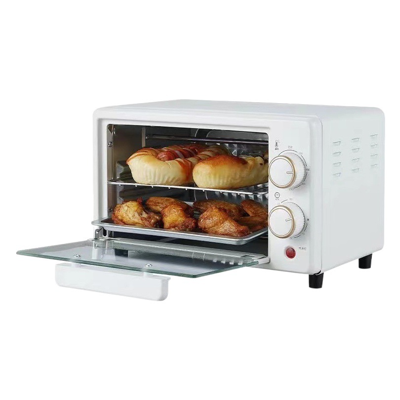 Mini Horno Eléctrico Doméstico de 12L, Multifuncional de Doble Capa con Control Automático de Temperatura