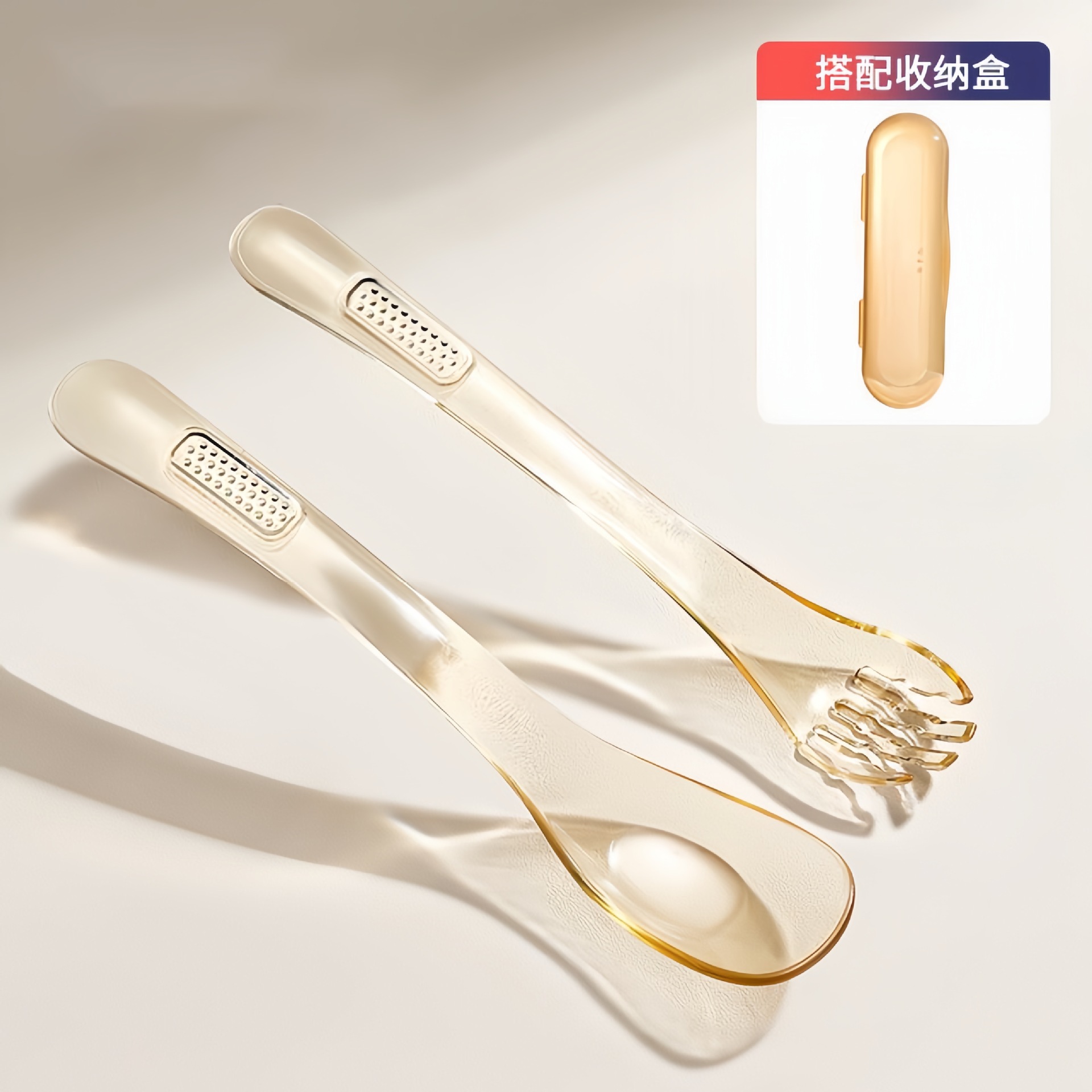 【PPSU】위안바오 스푼+포크+수납함