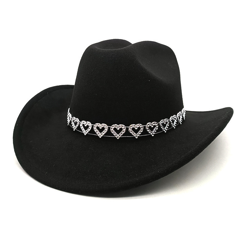 Western Cowboy Wool Felt Hat American Retro Knight Hat for Men and Women Outdoor Riding Travel Sunshade Sun Protection Hat