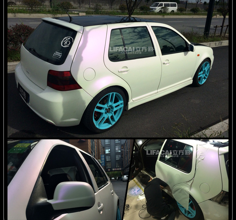 Car Color Changing Film White Film Sticker Pet Piano White Matte Glossy Crystal Carbon Fiber Full Body Interior