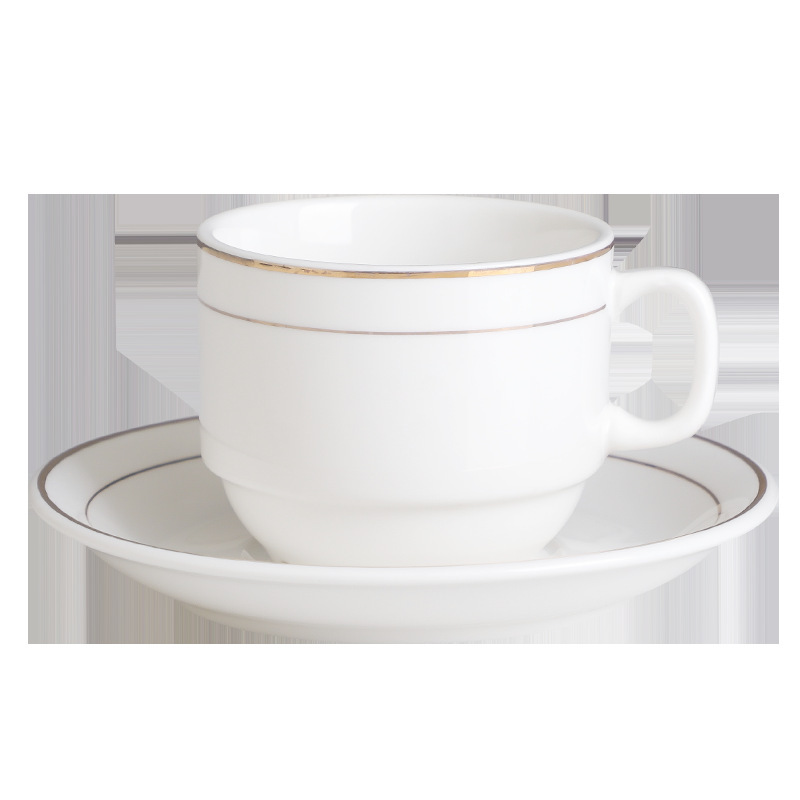 ヨーロッパ式陶磁器コーヒーカップセット小豪華金辺陶磁器ミルクティーカップホテルのアメリカ式コーヒーカップロゴ|undefined