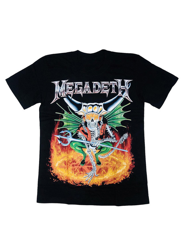 Megadeth Heavy Metal Band Trendy Rock American Loose Short-Sleeve Men's Straight-Print T-Shirt