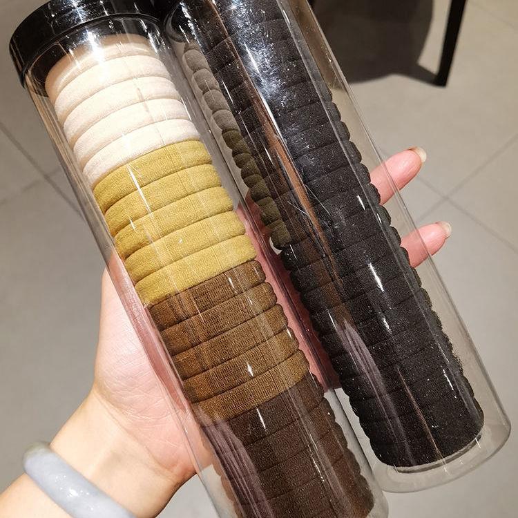 20根罐装高弹力橡皮筋发圈女春秋网红简约发绳皮筋日系扎头绳发饰|undefined