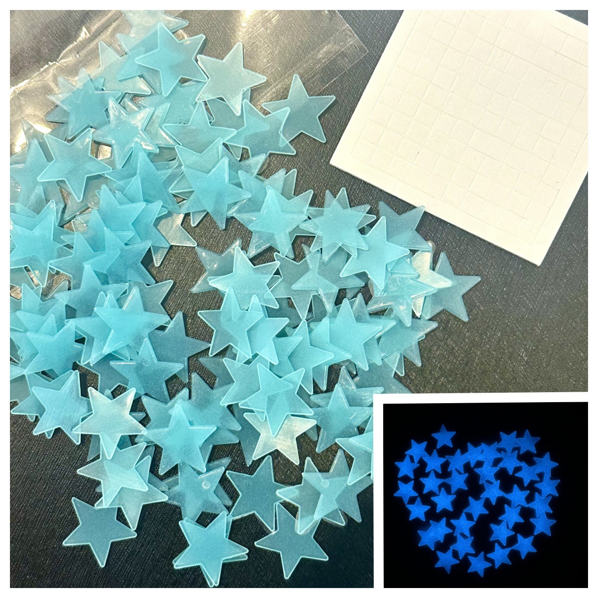 Estrellas nocturnas, luna, pared luminosa pegada a la Sala de estar del dormitorio, decoración de la pared de la fiesta, pegatinas fluorescentes de distribución transfronteriza
