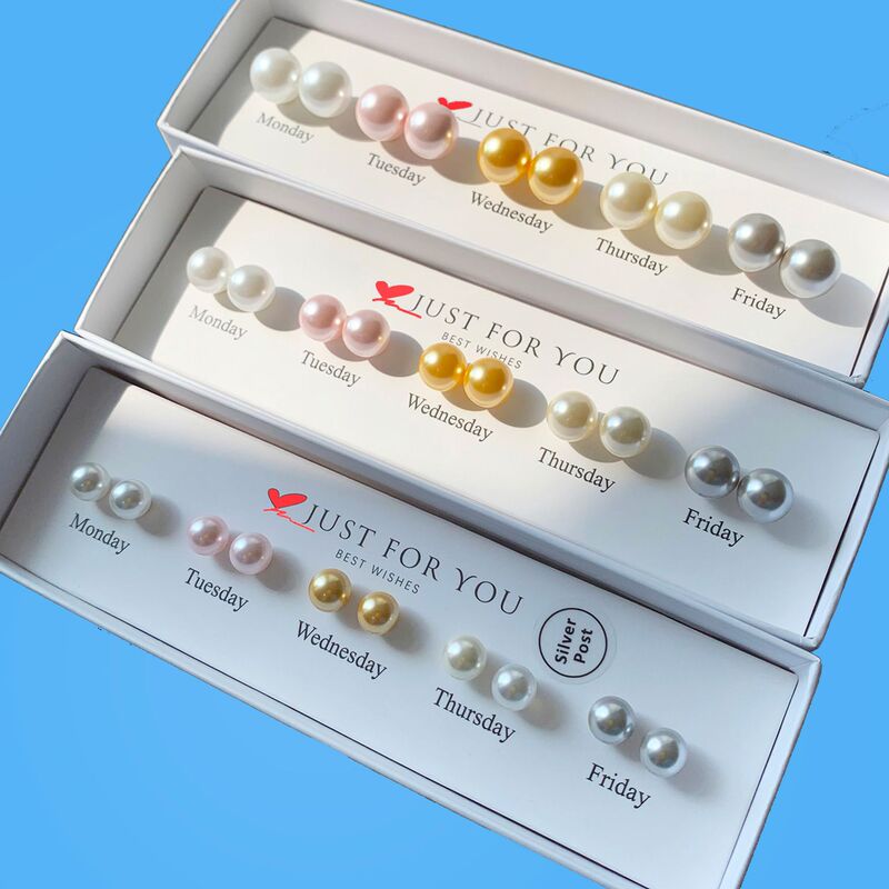 Fever's Same Style Non-Repeating Pearl Earring Set for a Week, Tassel French Retro Stylish, Simple and Versatile Zy Fever's Same Style Non-Repeating Pearl Earring Set for a Week, Tassel French Retro Stylish, Simple and Versatile Zy