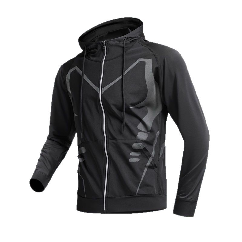Nueva chaqueta deportiva para hombres gimnasio juego de carrera entrenamiento apretado carreras matutinas rápidas secas baloncesto ropa de fitness primavera y otoño