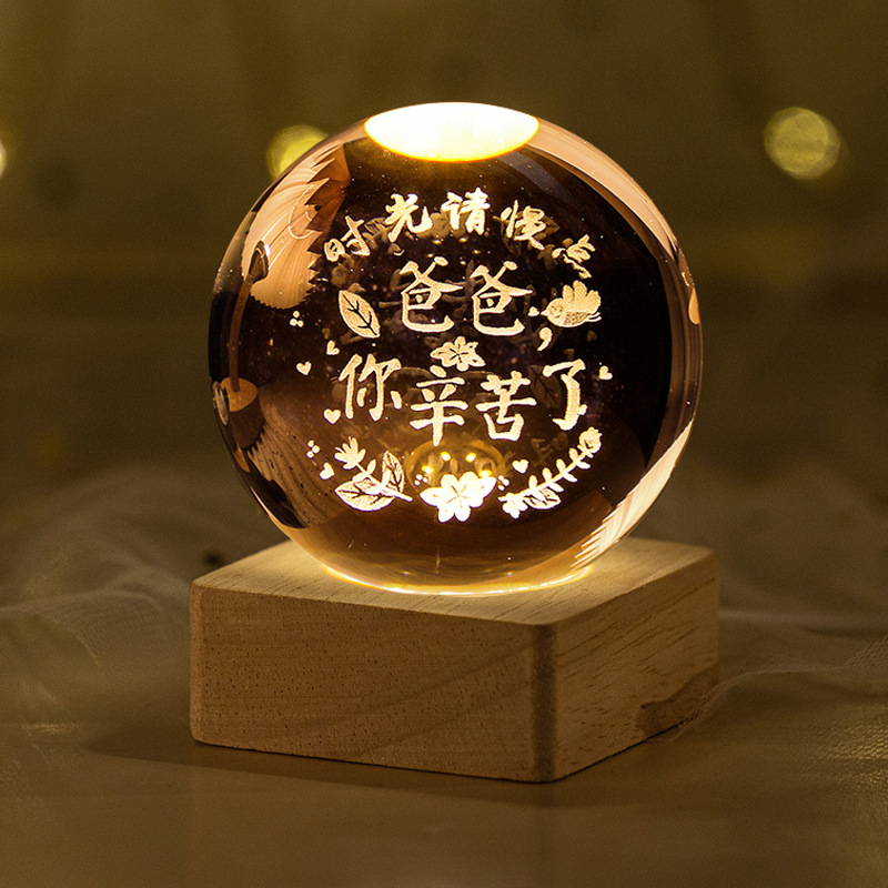Father's Day Cosmic Luminous Base Crystal Ball Nightlight Valentine's Day Gift Decoration Creative Birthday Gift for Students Father's Day Cosmic Luminous Base Crystal Ball Nightlight Valentine's Day Gift Decoration Creative Birthday Gift for Students
