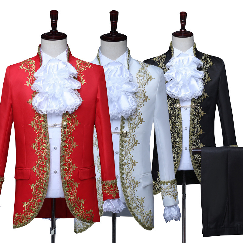 Men's European Gold-Inlaid Flower Palace Prince Performance Costume Photo Studio Men's Dress Stage Performance Costume Christmas King Men's European Gold-Inlaid Flower Palace Prince Performance Costume Photo Studio Men's Dress Stage Performance Costume Christmas King