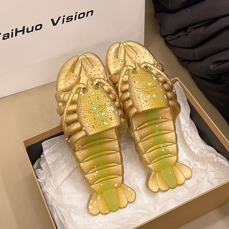 Lobster Slippers for Men, Non-Slip, Cute and Funny Slippers for Women, Cartoon Quirky Beach Crayfish Couple Sandals Lobster Slippers for Men, Non-Slip, Cute and Funny Slippers for Women, Cartoon Quirky Beach Crayfish Couple Sandals