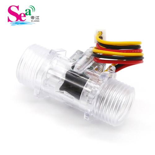 4-inch Water Flow Sensor, Hall Effect Flow Meter, Turbine Flow Meter Sensor, Transparent Flow Meter S201C