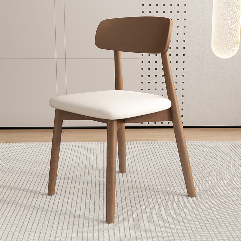 Silla de comedor de madera sólida, silla de comedor de madera nórdica, silla de comedor, silla de respaldo, silla de ganoderma lucidum