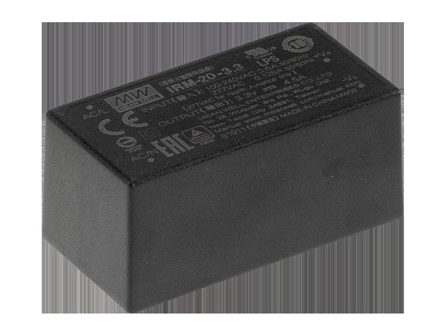 台湾明纬IRM-20-15 20W 15V超小型AC-DC模块电源直流1.4A 插脚型