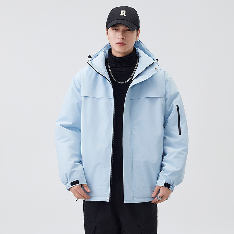 2026 Autumn/Winter Fleece-Lined Thickened Cotton Jacket with Zipper and Hood, Loose Casual Versatile Couple's Workwear Coat