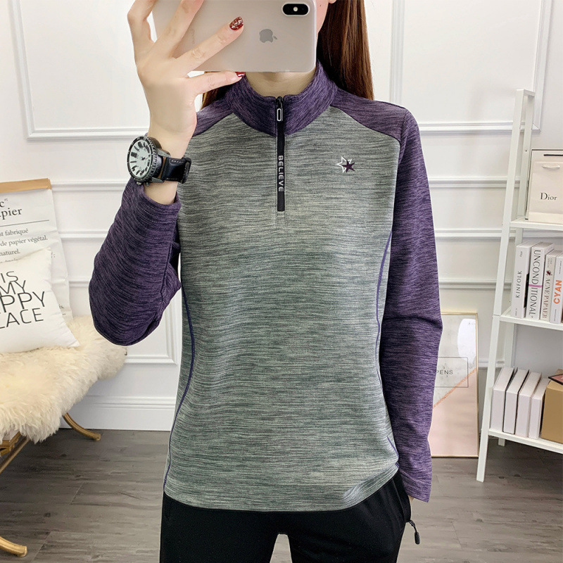 Outdoor Quick-Drying Clothing, Derong Stretch Fleece Women's Tops, Long-Sleeved T-Shirts, Women's Thickeneded Thermal Clothing, Brushed Velvet, Anti-Static