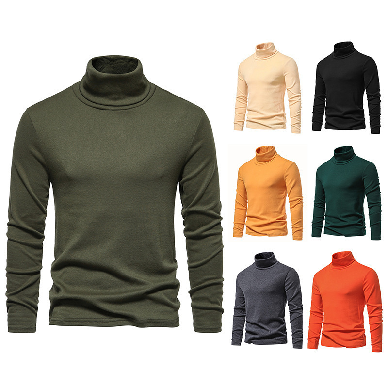 Amazon Casual Men's Basic Turtleneck Sweater Bottoming Shirt Cross-Border Foreign Trade Men's Tops Amazon Casual Men's Basic Turtleneck Sweater Bottoming Shirt Cross-Border Foreign Trade Men's Tops