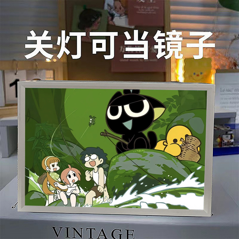Luo Xiaohei's Battle Light Painting Comic Peripheral Glowing Atmosphere Light Painting Bedroom Two-Dimensional Figure Night Light Gift