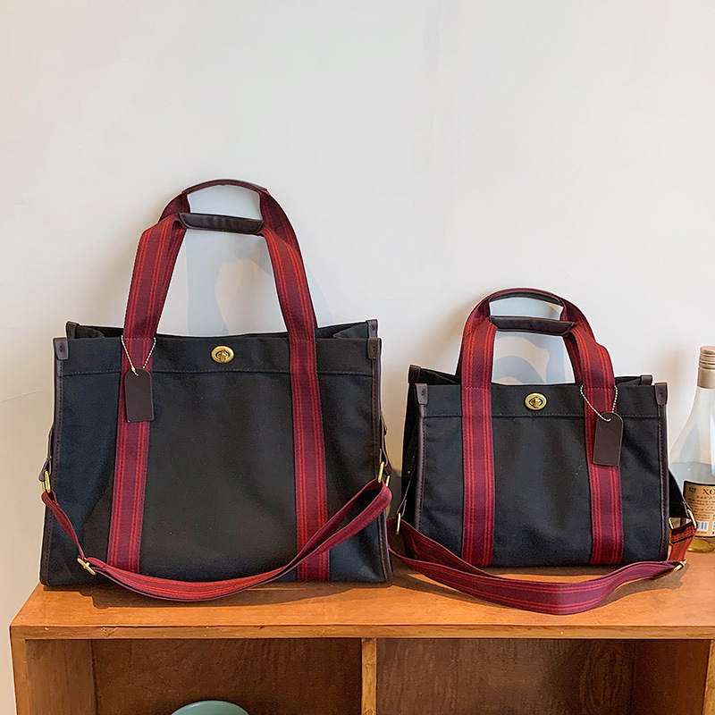Bolsos para mujer, bolsos cruzados de moda, nuevos bolsos de lona retro simples, bolsos de mano de colores contrastantes de tendencia nicho