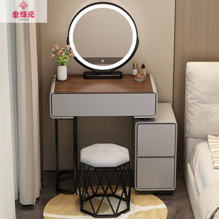 New Small Apartment Dressing Table French Cream Style Modern Light Luxury Walnut Color Slate Bedroom Solid Wood Dressing Table