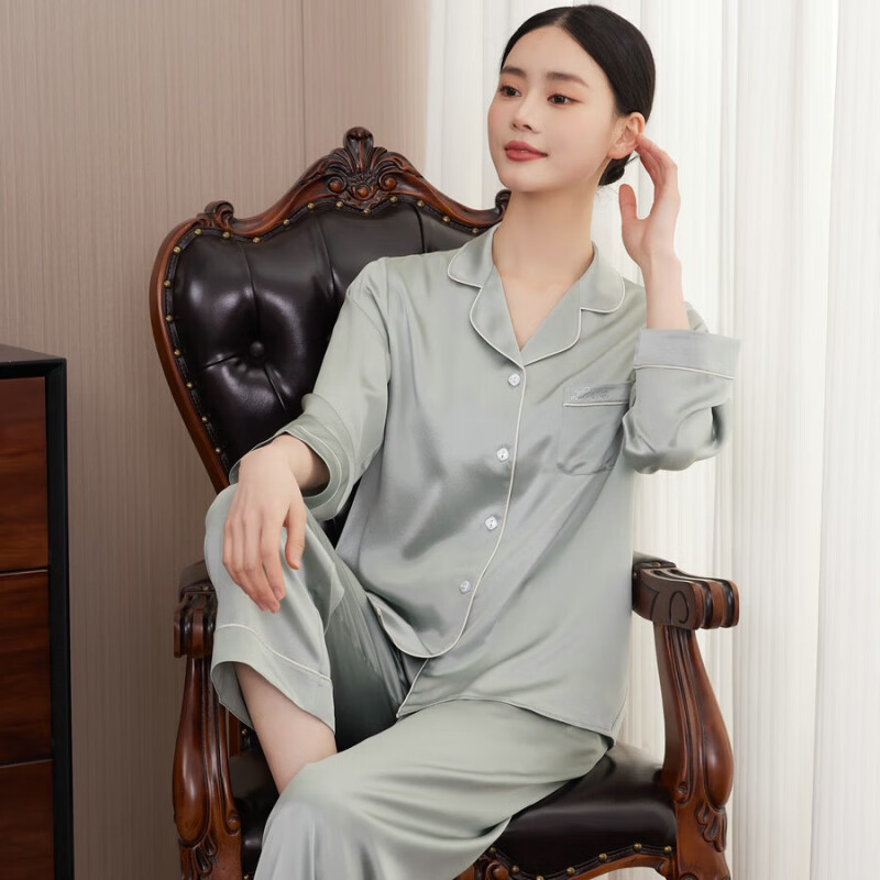 Exquisite Home Heavy 22 Mmi Silk Pajamas Women's Suit Spring and Summer 100% Mulberry Silk Premium Home Suit