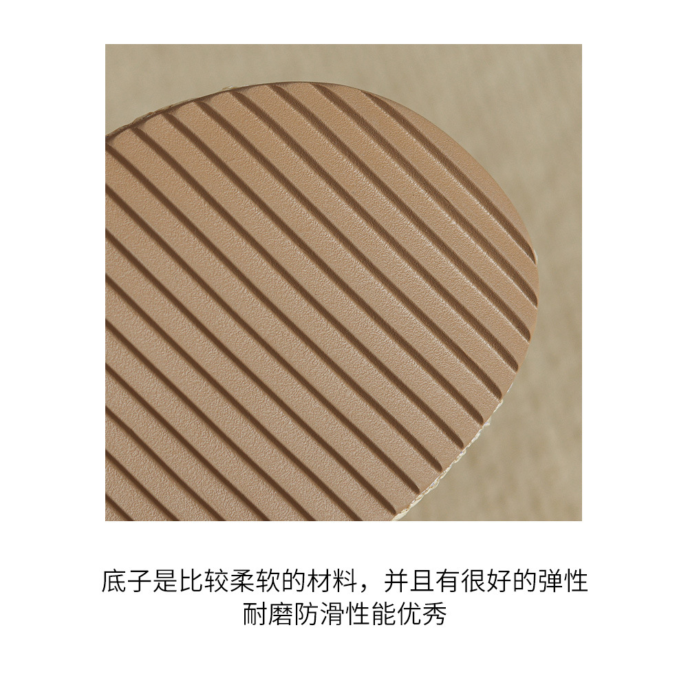 Dép sandal nữ quai chữ V đế xuồng cao 9 cm, chất liệu da cừu mềm, phong cách nghỉ dưỡng — màu trắng ngà, Tên chi tiết 7