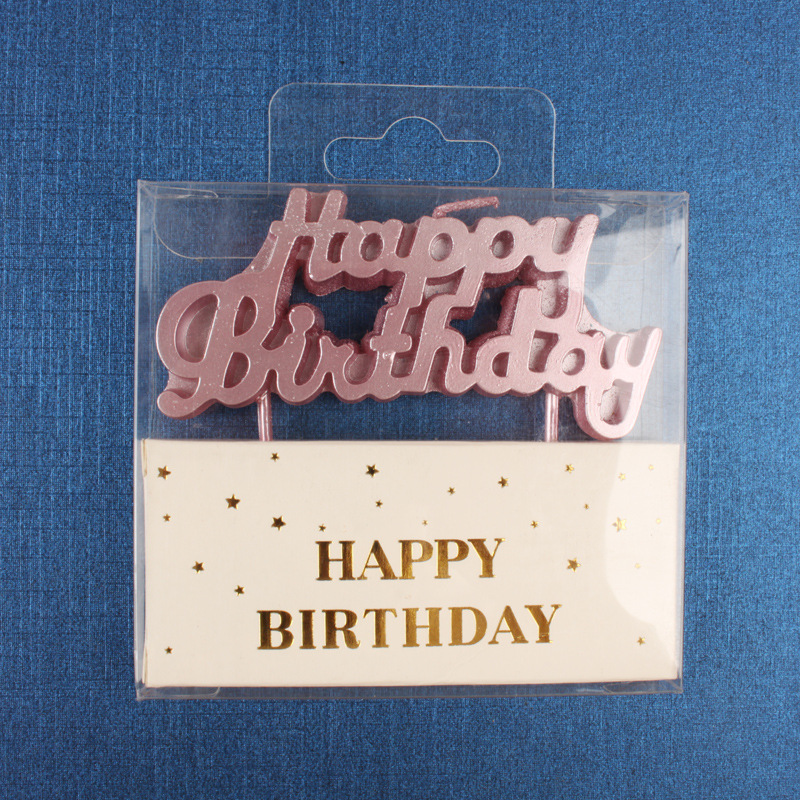 連体金メッキ英語アルファベットキャンドル誕生日おめでとうパーティー用品ケーキプラグインクリエイティブキャンドル卸売り