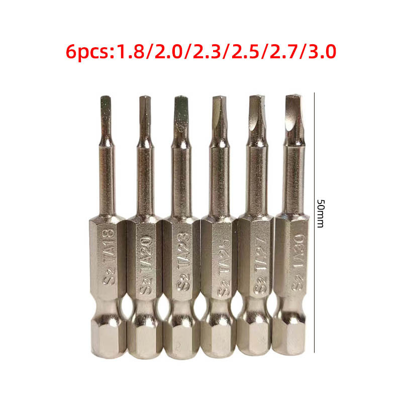 JGFS2三角批头银色6pcs三角型起子批咀1/4三角形风批头电动起子