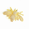 Quality zirconium, brooch lapel pin, Korean style, micro incrustation, flowered