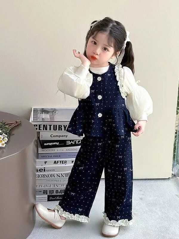 儿童新款洋气春秋季套装2025女童小香风休闲衬衫背心套装女宝宝|undefined