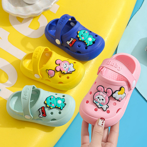  Summer Slippers for Girls and Boys Non-Slip Baotou Soft Bottom Baby Children's Crocs Baby Sandal Slippers Wholesale