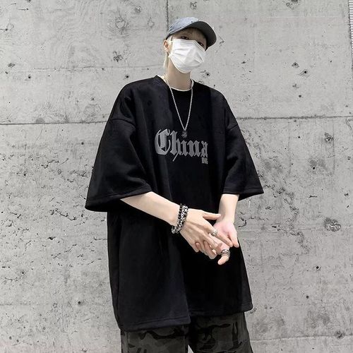 Deer skin short sleeve T-shirt, summer loose fit, trendy brand, American retro style, street fashion, five-and-a-half sleeve top