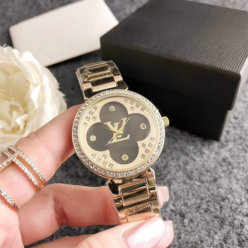 Women's Watch Accessible Luxury High-End Compact Flower Dial Watch Casual Steel Band Quartz Watch Diamond Women's Watch