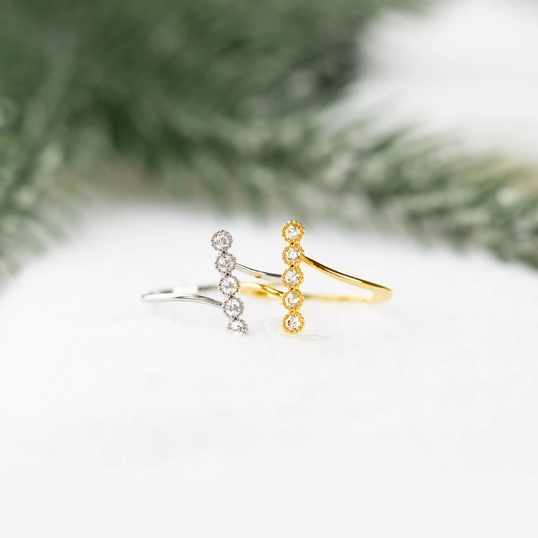 1 Piece Quantity Daily Occasion 925 Sterling Silver Material 925 Sterling Silver Zircon Geometric Rings
