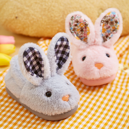 Children's Cotton Slippers for Autumn and Winter, for Girls and Boys, Baby Footed Slippers, Warm Home Indoor Plush Slippers