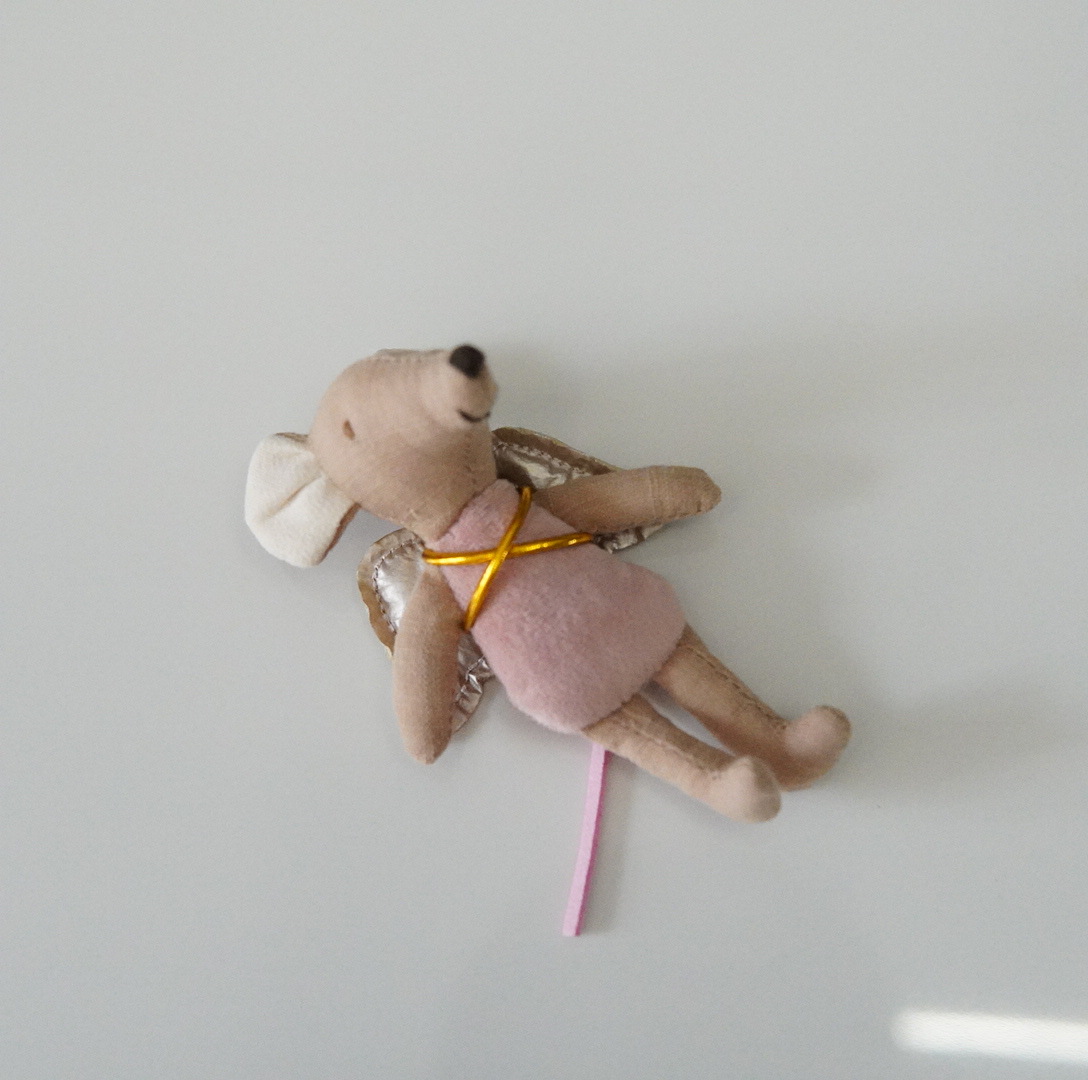 Ins estilo lino hecho a mano Ángel ratón marioneta muñeca narración de la historia jugar casa juguete mini lindo colgante