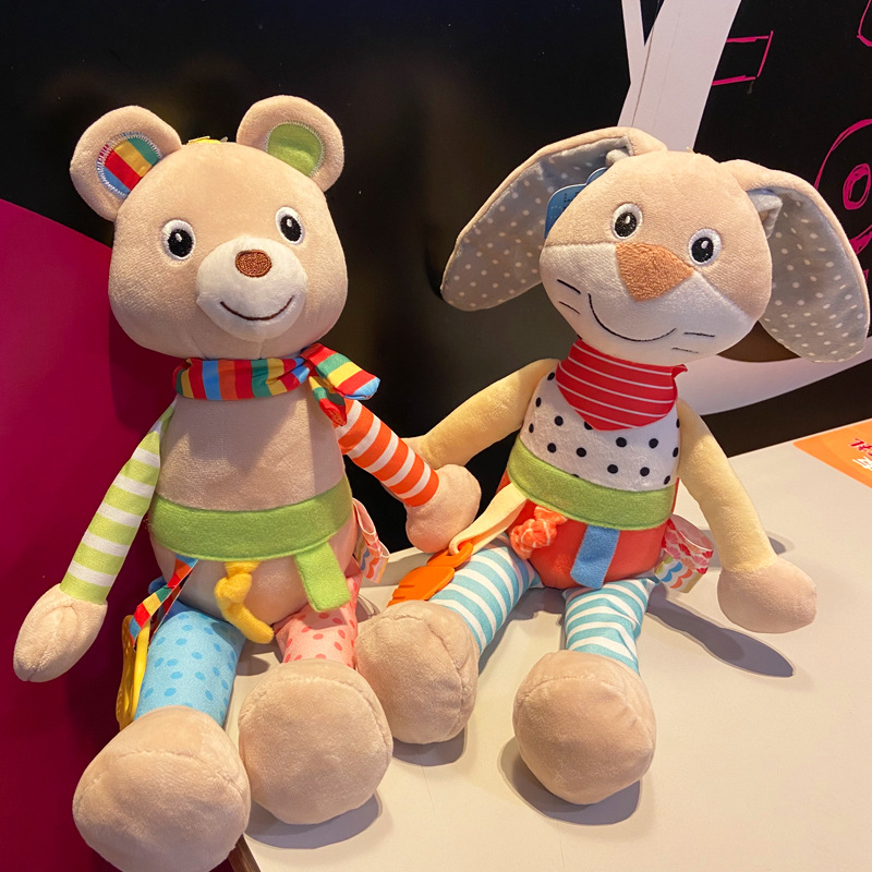 Cama de bebé colgante juguete conejo oso muñeca colgante 0-3 años de edad bebé muñeca educación temprana coche colgante de peluche juguete