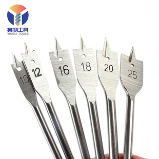 45 High Carbon Steel Three-Point Woodworking Flat Drill Hexagonal Handle Wood Drilling Wood Board Wood Block Punching Hole Expander