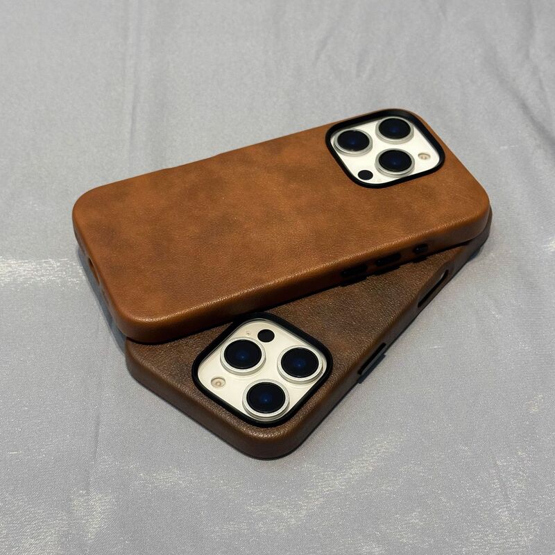 Crazy Horse Leather Phone Case for Apple 16ProMax MagSafe Magnetic iPhone15 Matte Protective Case