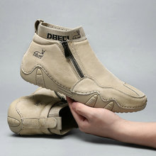 跨境爆款复古风马丁靴男士真皮大码男鞋独立站高帮耐磨户外休闲鞋