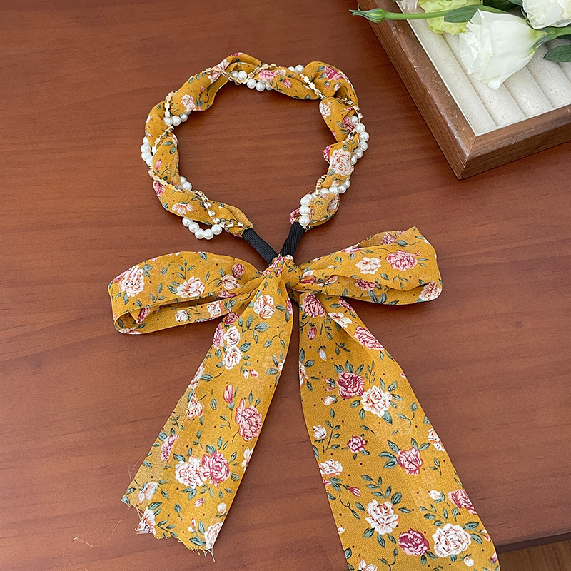 Retro trenzado banda de cabello para mujeres 2025 nueva banda de cabello flotante banda de cabello bufandas de seda banda de cabello todo el sistema de tarjeta de cabello tocado de moda