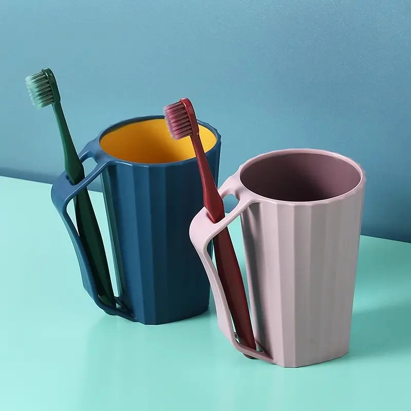 [Posta gratuita] Taza de lavado bucal simple anti-caída, taza de cepillo de dientes doméstico, taza de barril de dientes nórdico, taza de jarro de dientes creativa y encantadora