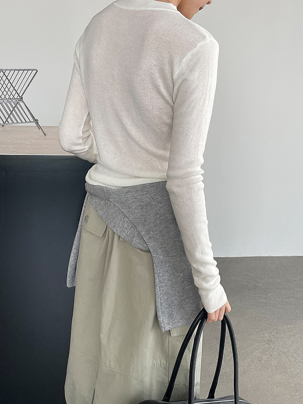 滔川 本期强推！高级感贝壳扣显瘦打底衫女圆领修身内搭上衣YL801|undefined