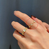 Retro brand ring with stone, fashionable jewelry, Korean style, silver 925 sample, simple and elegant design, cat's eye