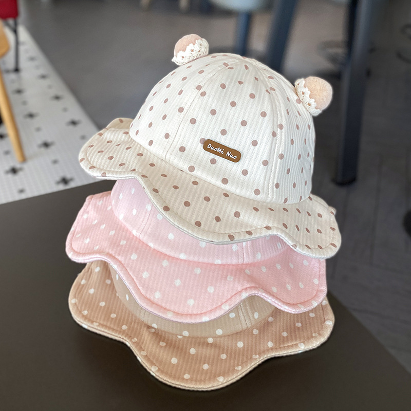 Sombrero para bebés primavera y otoño estilo coreano lindo bebé sombrero de pescador para viajar sombrero de protección solar para niñas versátil sombrero de cuenca