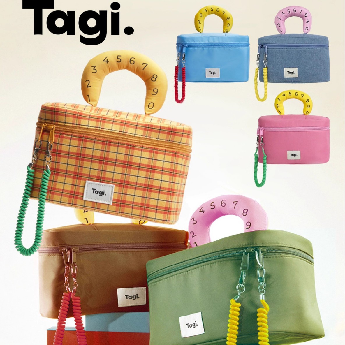 tagi layered design finishing box storage bag cosmetic bag one batch waterproof large capacity contrast color cosmetic bag