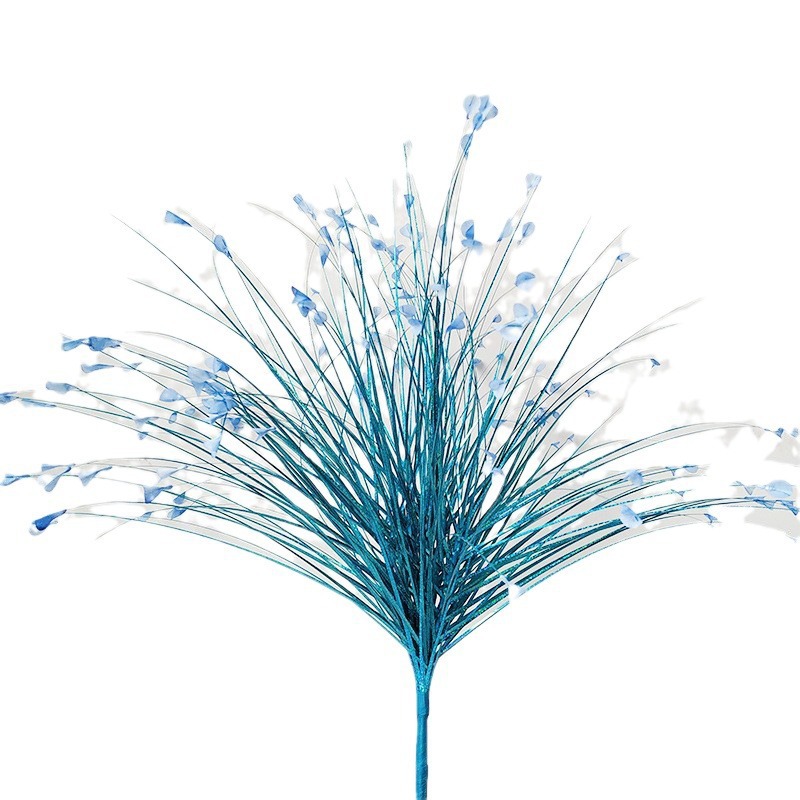 Fábrica directa flores artificiales brillantes de color pavilón plantas accesorios de diseño de flores de caña hojas de cebolla hierba decoración de boda image 5