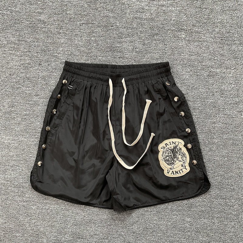 セントマイケル立体刺繍スポーツ織り5点パンツ夏の男性と女性のルーズハイストリートリベットショーツ|undefined