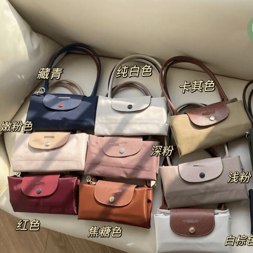 French Dragon Embroidery Bag 70th Anniversary Edition Nylon Waterproof Dumpling Bag Tote Bag Shoulder Bag Underarm Bag Foldable Women's Bag