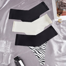 冰丝无痕一片式印花女士比基尼丁字裤黑色斑马低腰欧美跨境女内裤